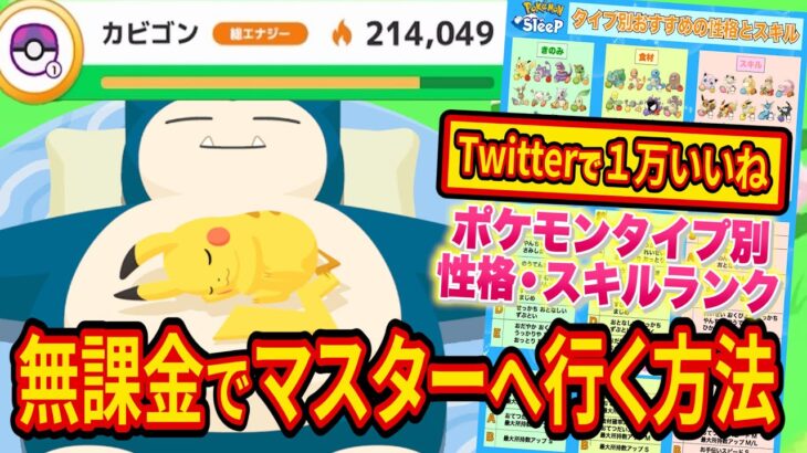 Twitterでバズったポケモンスリープ無課金でマスターへ行く方法【Pokémon Sleep】【徹底解説/完全攻略】