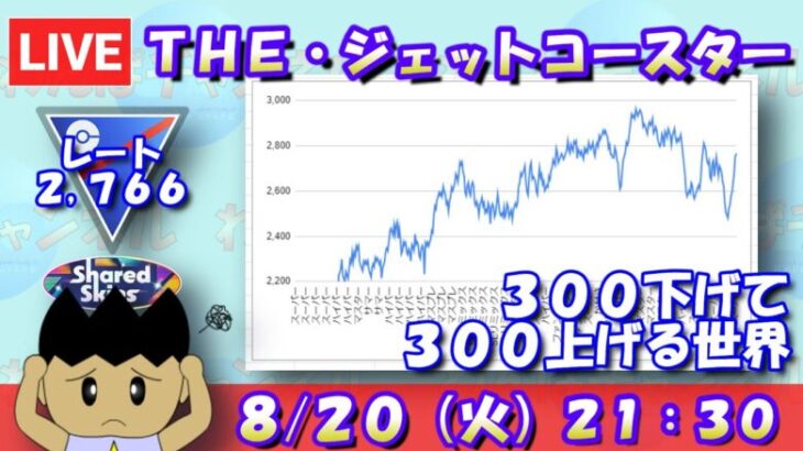 THE・ジェットコースター！300下げて300上げる世界！！レート2,766～【スーパーリーグ】【ポケモンGO】【GOバトルリーグ】