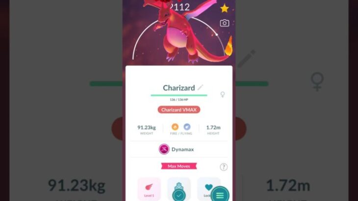 Evolving to dynamax Charizard Pokemon go