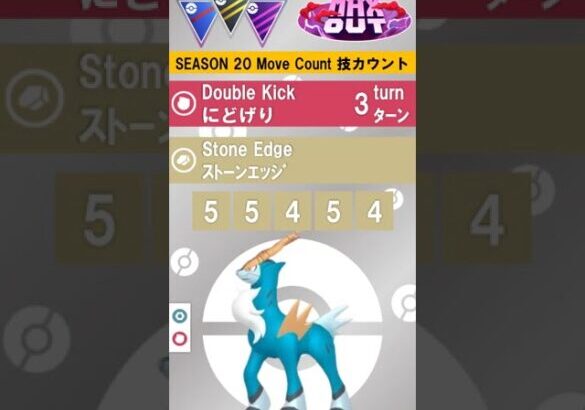 【Pokemon GO】GBL Move Count GOバトルリーグ 技カウント Season20 MaxOut Cobalion Double Kick Stone Edge コバルオン