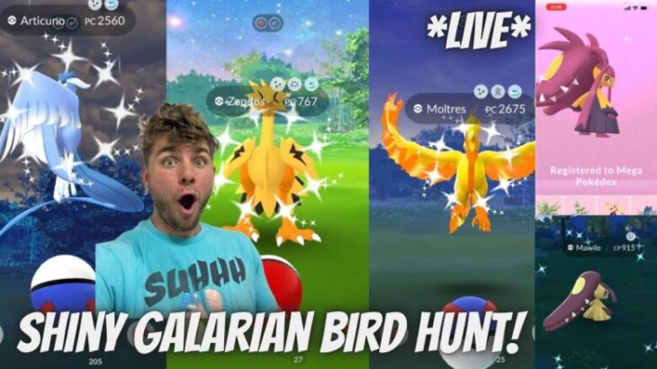 ✨Shiny Galarian Bird Hunt in Pokemon Go and Mega Mawile Raid Day!✨ (8 HOUR STREAM!)