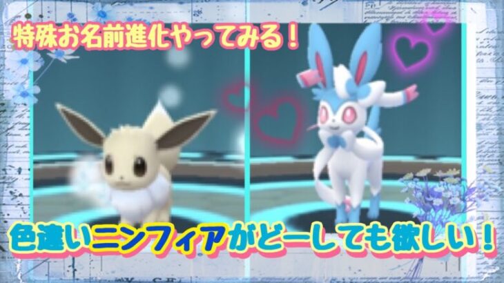 【 ポケモンgo 】 色違いニンフィアがどーしても欲しい！特殊お名前進化やってみる！〜色違いイーブイにお名前◯◯◯とつけると…？【 うさぴよの巣 】