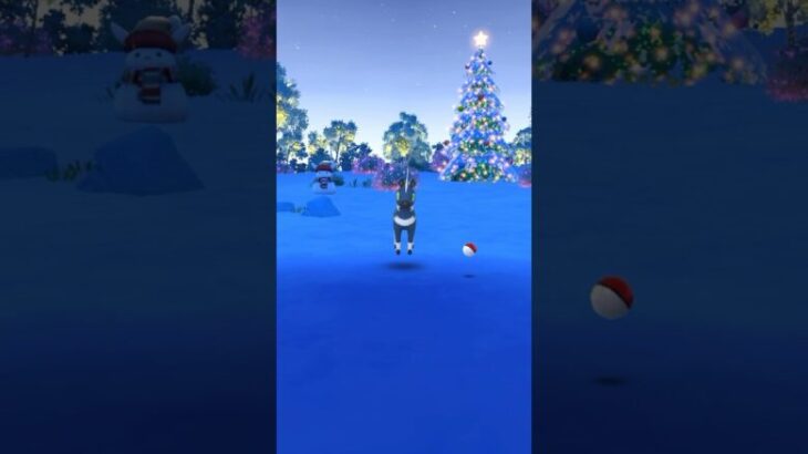 【 ポケモンgo 】ポケgo からのクリスマスプレゼントは色違いシママでした♪〜クリスマスのステージ背景も素敵【 うさぴよの巣 】#pokemongo #pokemon #ポケットモンスター